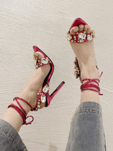 Harlow Ankle Rhinestone Toe Heel